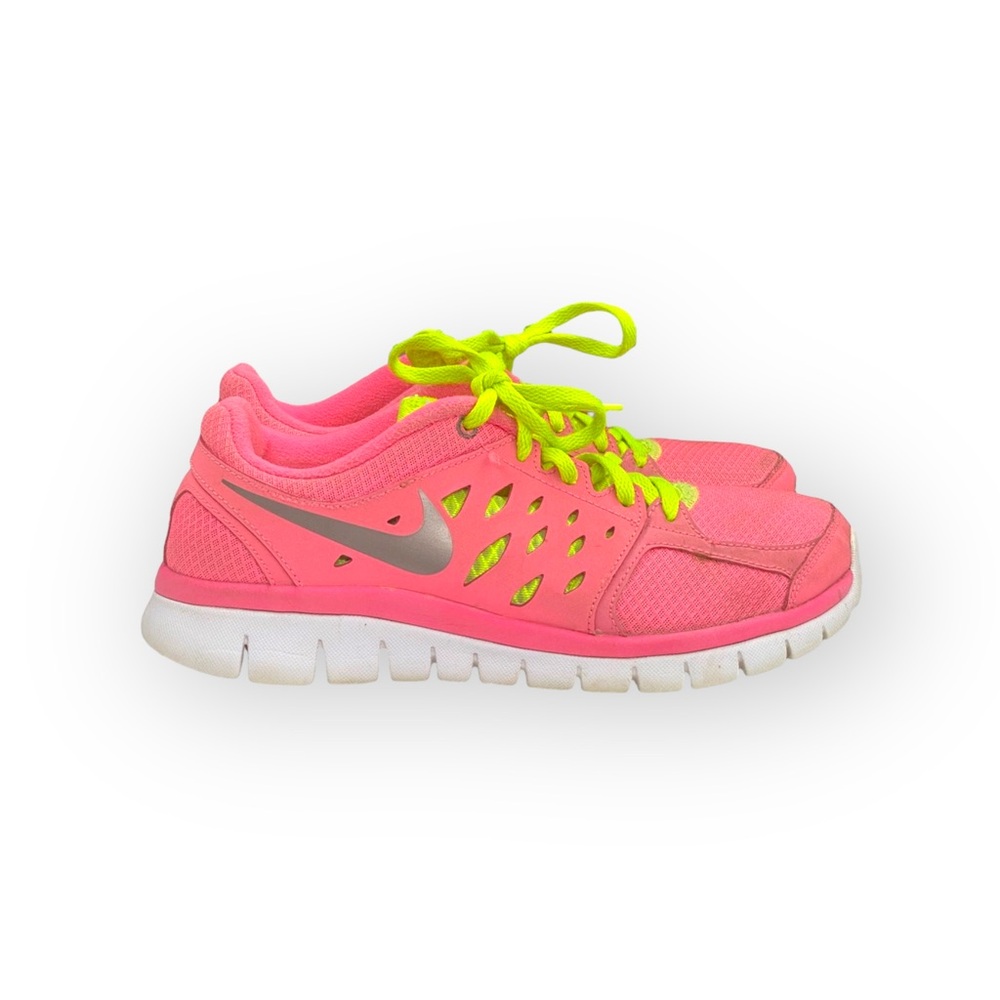 Nike ✔︎ Flex Run GS Running Shoes Sneakers ✔︎ Pink + Yellow ✔︎ 38 8M 6.5Y - Picture 14 of 16
